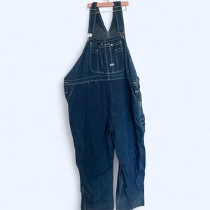 NWOT Blue Denim with White Contrast Stitching Overalls
